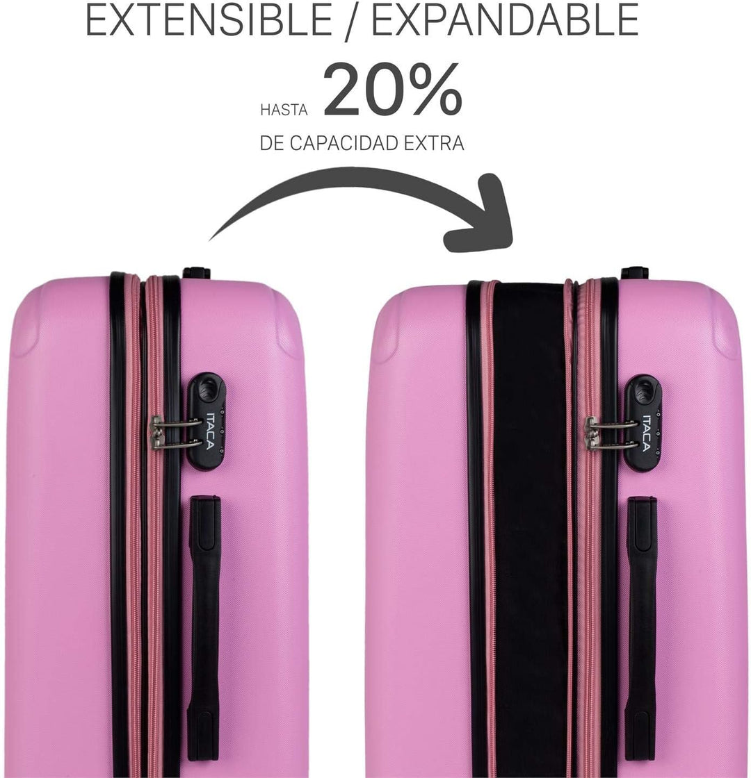 ITACA - Koffer Set Mit Rollen In Gross Für Reisen - Reisekoffer Set Aus Robuster Hartschalenkoffer-S