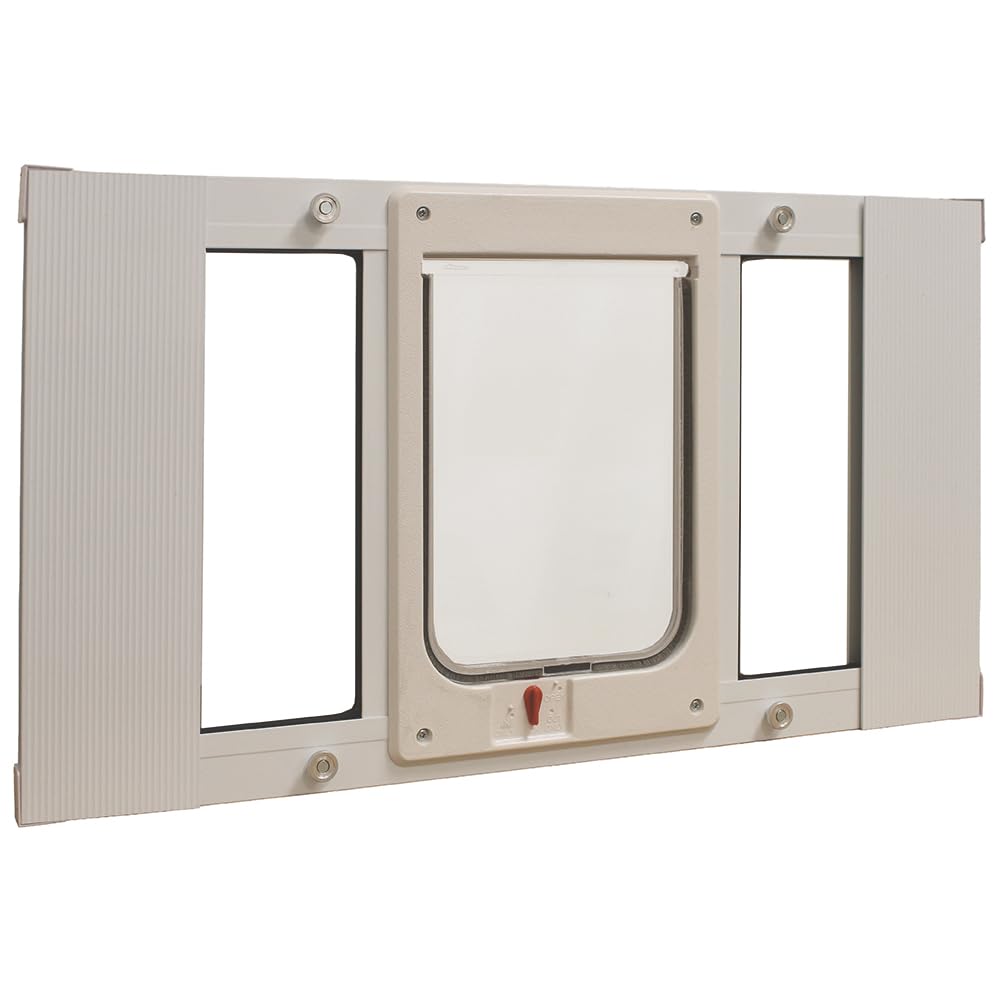 Ideal Pet Products Schiebefenster für Haustiere, Aluminium, verstellbare Breite 68,6 cm bis 81,3 cm,