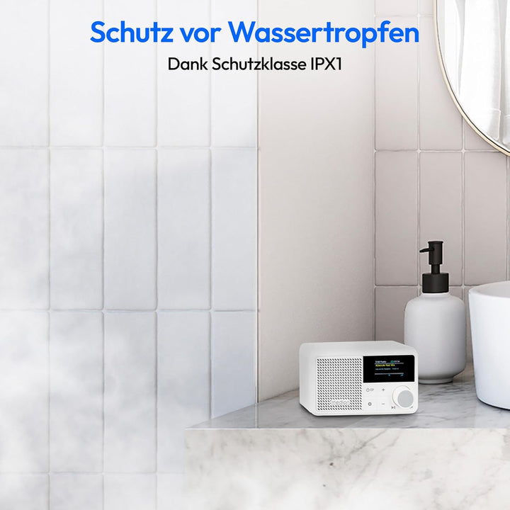 MEDION S66822 Tragbares Mini DAB+ Radio mit Bluetooth (Akku, dimmbares Farbdisplay, Teleskopantenne,