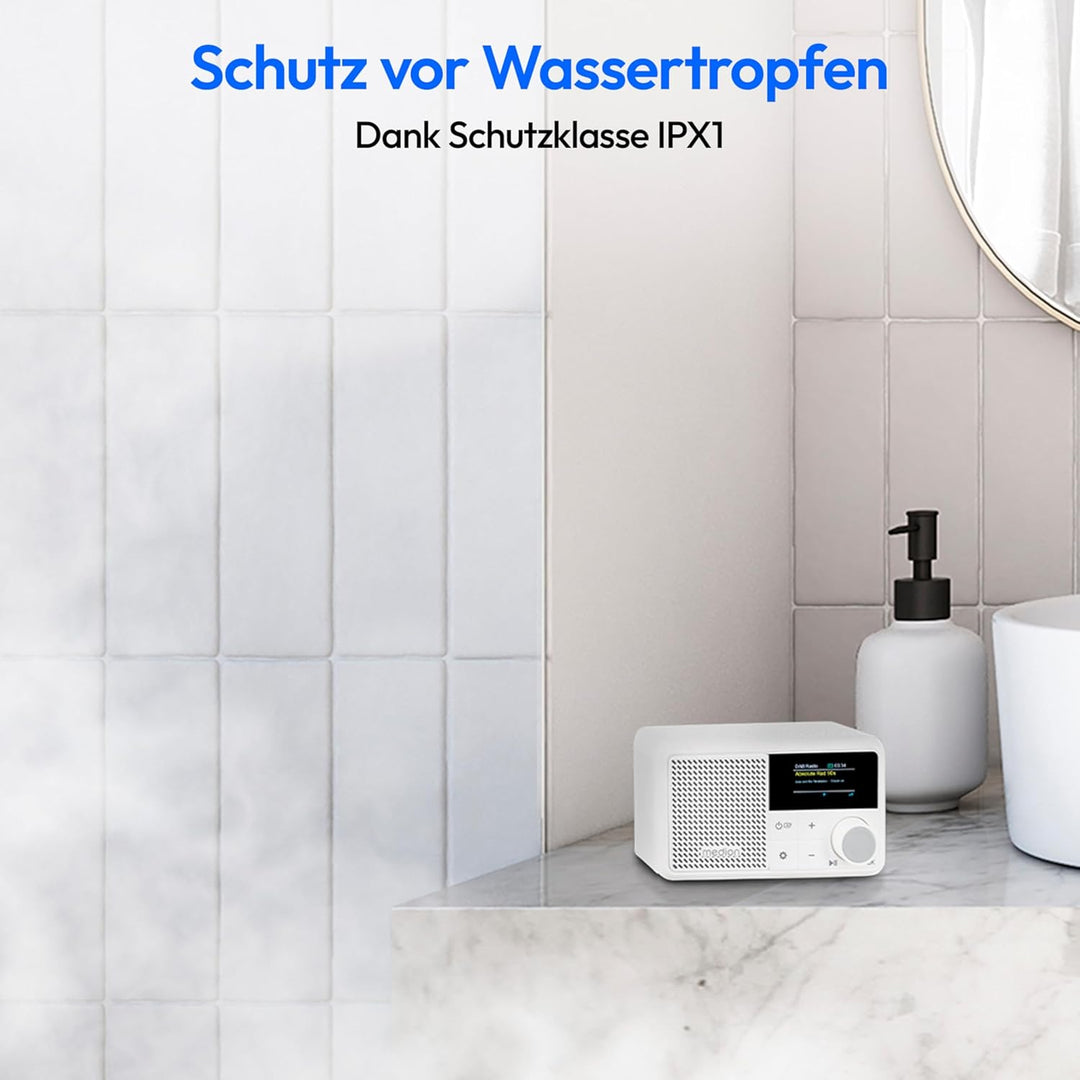 MEDION S66822 Tragbares Mini DAB+ Radio mit Bluetooth (Akku, dimmbares Farbdisplay, Teleskopantenne,