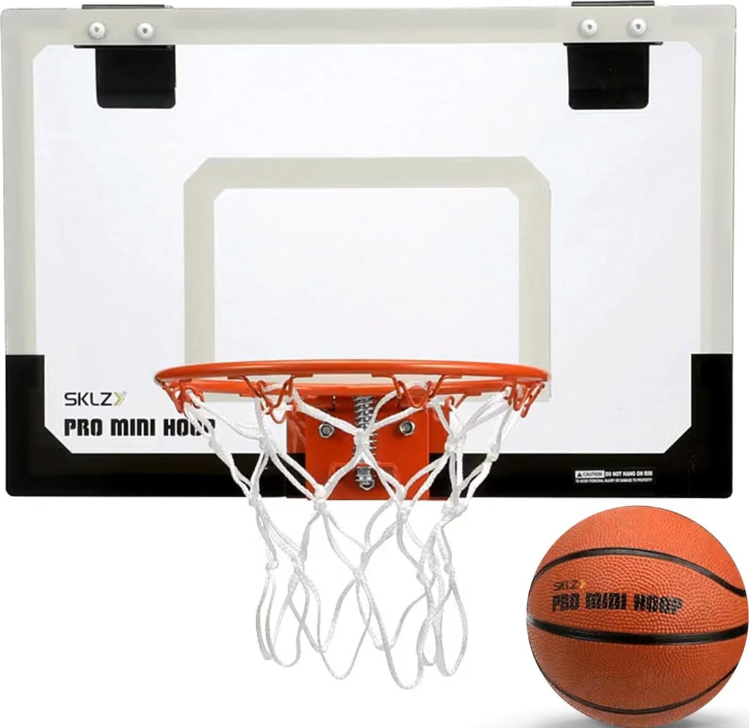 SKLZ Unisex Glow in The Dark Mini Basketball Hoop, White/Black, Standard (18" x 12")