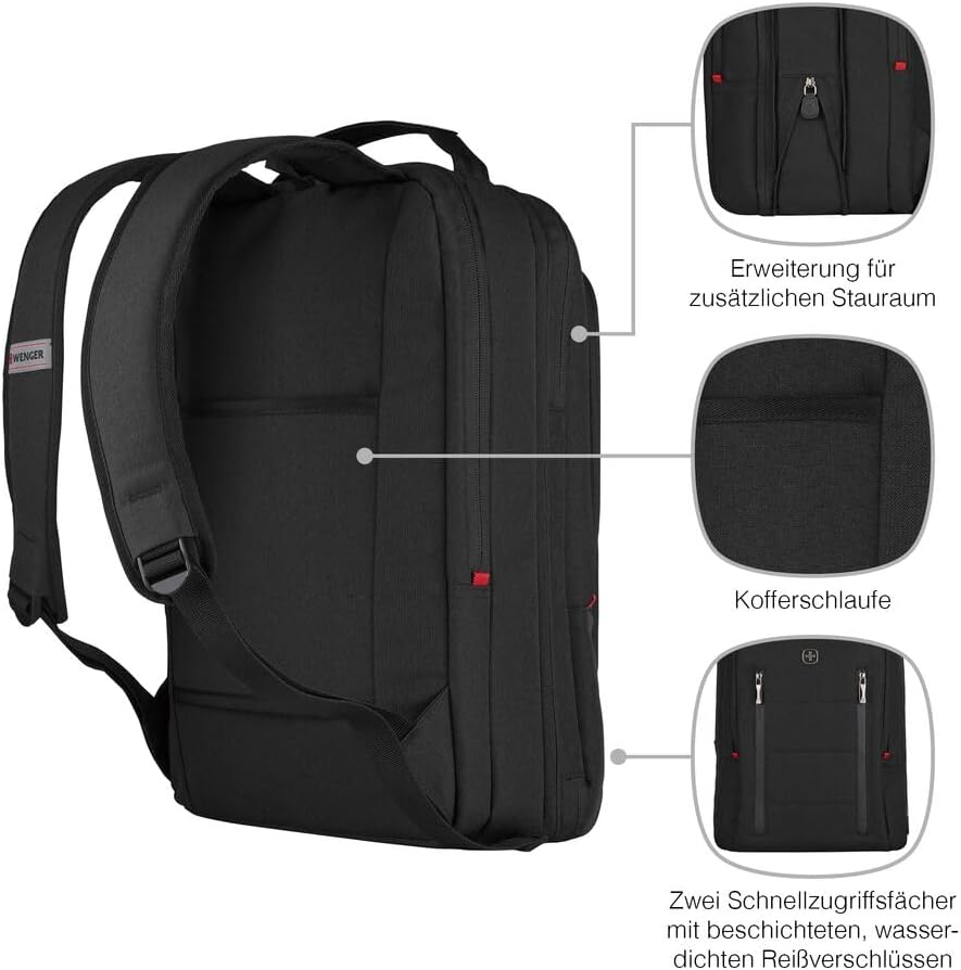 WENGER CityTraveler Laptop-Rucksack, Kompakt, Notebook bis 16 Zoll, Tablet bis 12 Zoll, 16 l, Damen