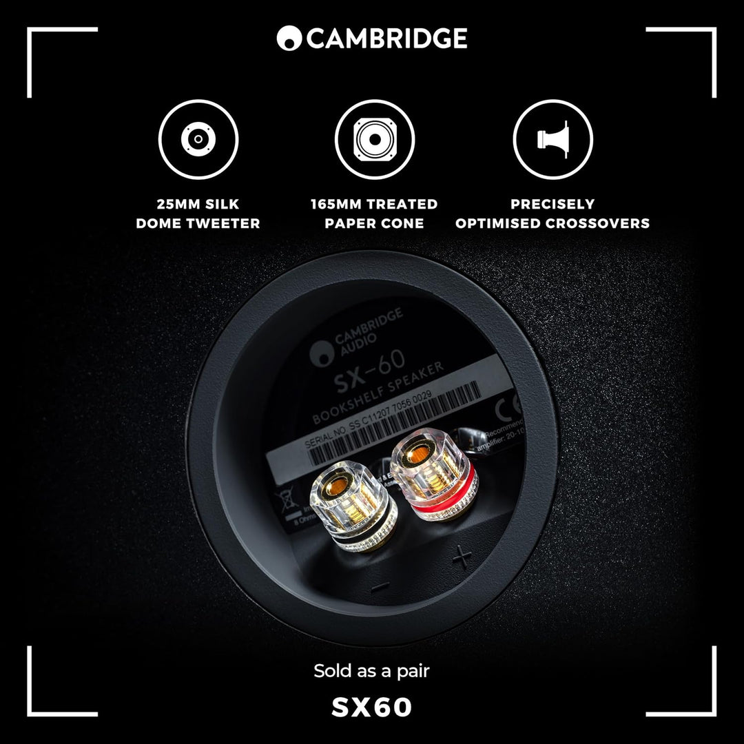 Cambridge Audio SX60 - Paar Passive, kabelgebundene Standlautsprecher für HiFi- oder Heimkinosysteme