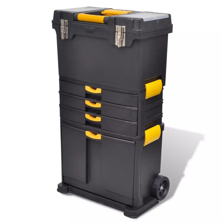 Werkzeugkoffer Tragbare Werkzeugkoffer Trolley Werkzeugaufbewahrung mit 2 Rollen und einem Griff 46
