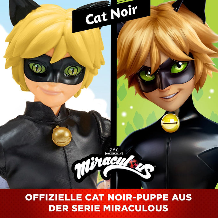 BANDAI - Miraculous Ladybug - Ankleidepuppe 26 cm - Cat Noir - P50002, Cat Noir