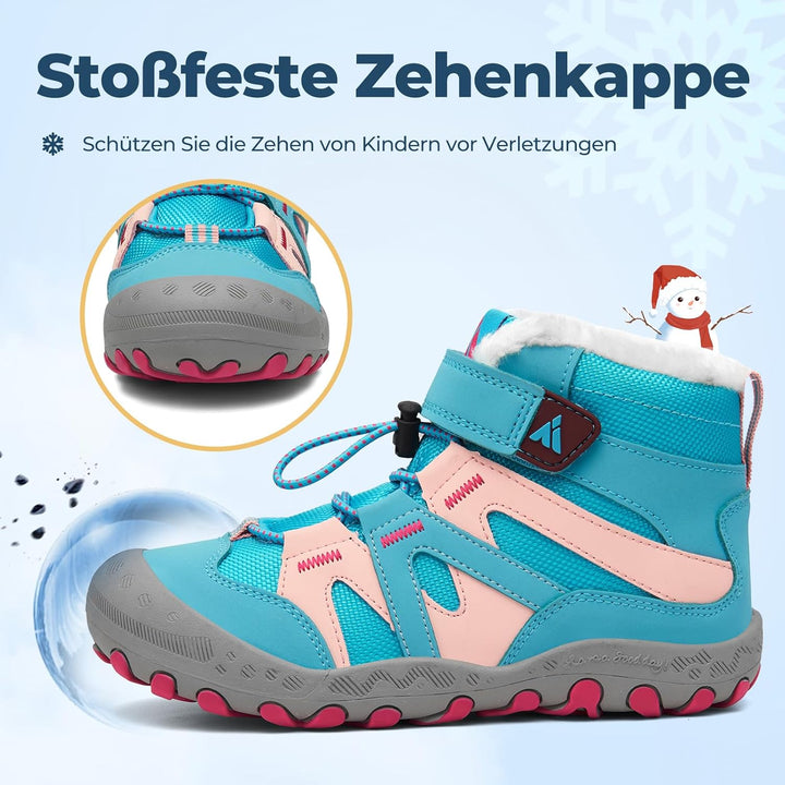 Mishansha Kinder Outdoor Winterschuhe Warm Gefüttert Winterstiefel, Gr.24-38 26 EU Himmelblau, 26 EU