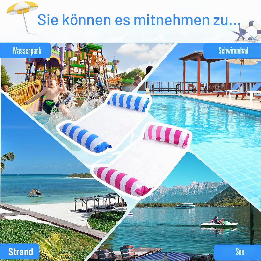 2 Stück Luftmatratze Pool Pool Spielzeug 4 In 1 Aufblasbare Wasserspielzeug Pool Zubehör Pool Aufbla