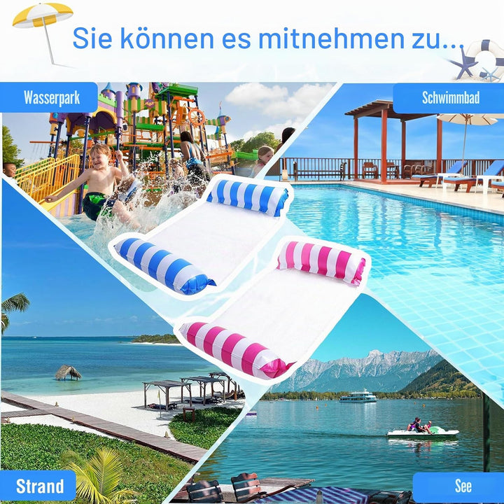 2 Stück Luftmatratze Pool Pool Spielzeug 4 In 1 Aufblasbare Wasserspielzeug Pool Zubehör Pool Aufbla
