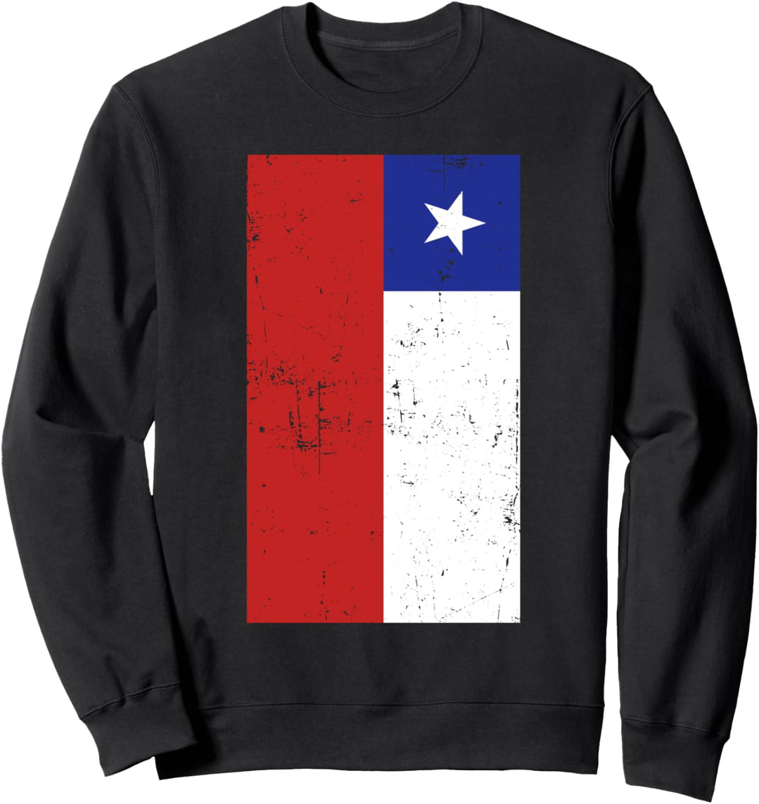 Chile South America Santiago Distressed Flag Sweatshirt
