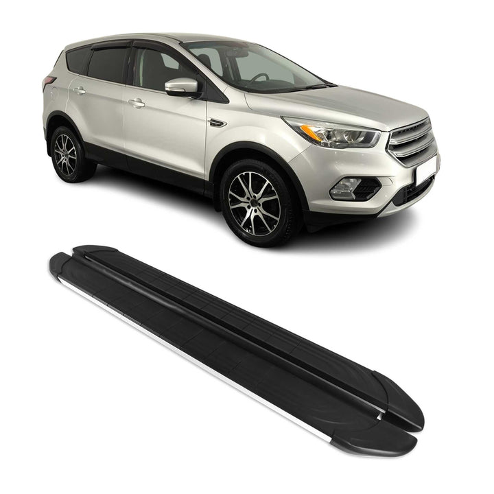 OMAC Trittbretter Seitenschweller Seitenschürze Kompatibel mit Ford Kuga 2011-2018 - 2X Aluminium Ha