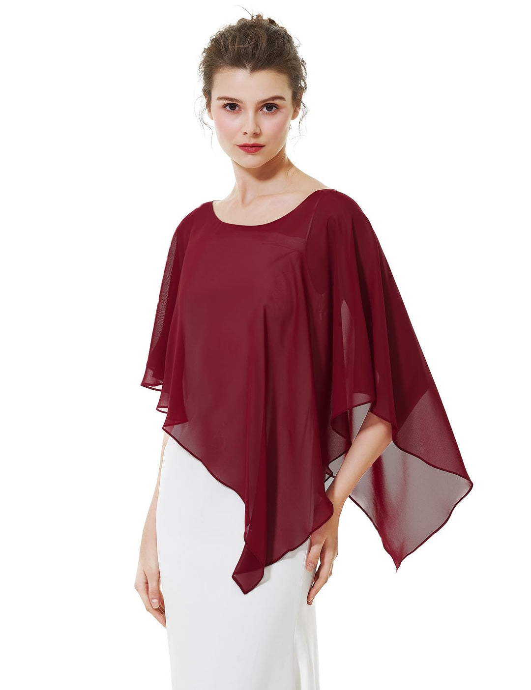 BEAUTELICATE Damen Chiffon Schal Stola Eleganten Cape Umhang für Braut Sommer Hochzeits Festliche Ab