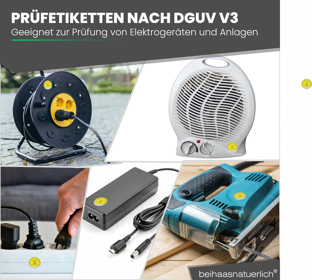 Fluxxx 1120 Stk Prüfplaketten "Geprüft nach VDE", 20 mm Ø, Prüfetiketten nach DGUV V3, 2023-2028, se