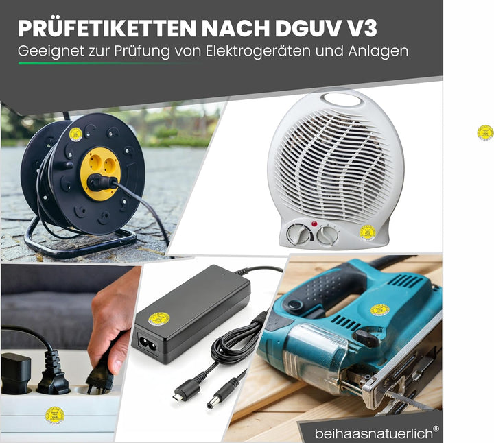 Fluxxx 1120 Stk Prüfplaketten "Geprüft nach VDE", 20 mm Ø, Prüfetiketten nach DGUV V3, 2023-2028, se