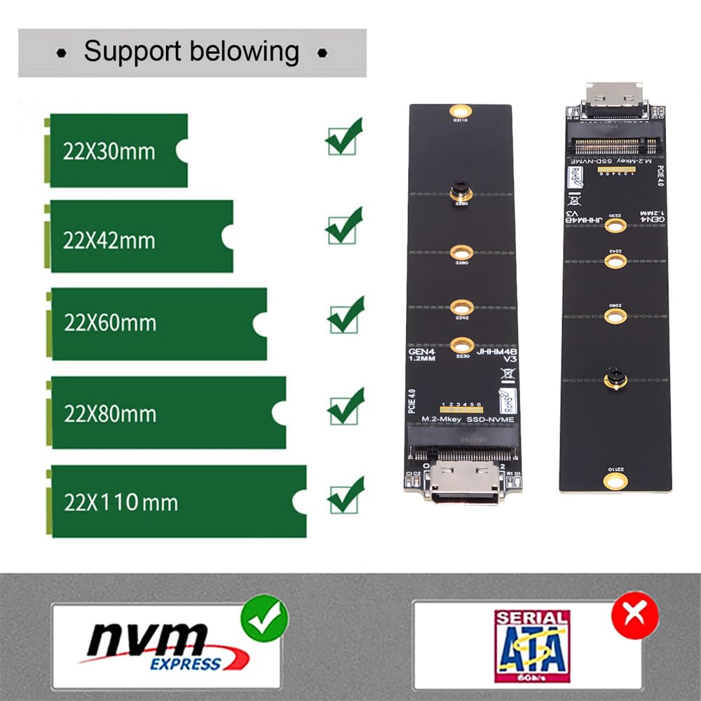 cablecc NVME 2280 PCIe 4.0 M.2 NGFF M-Key auf Oculink SFF-8612 SFF-8611 PCIe SSD PCBA Adapter für Ma