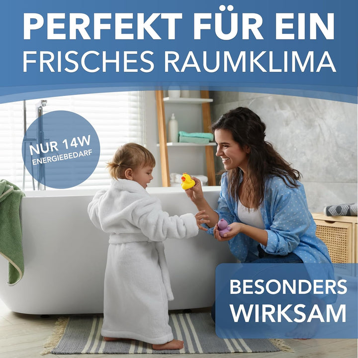 Albatros Badlüfter 100mm mit Feuchtigkeitssensor und Timer - Alba FS - Extra Leise und Leistungsstar