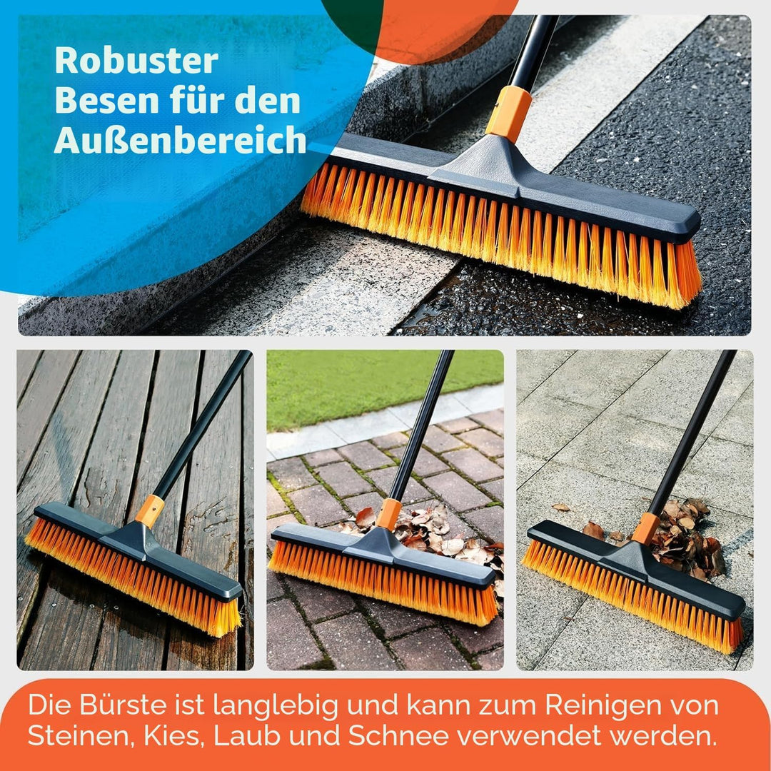 Besen mit Stiel,Strassenbesen/Bodenbürste 2-1 CLEANHOME 166cm, geeignet für Schulen, Fabriken, Gärte