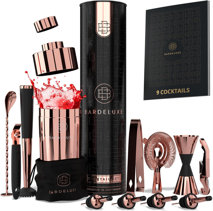 BarDeluxe® Cocktail Set 12-teilig, Barkeeper Set, Cocktail Mixer Set | 750ml Cocktailshaker Edelstah