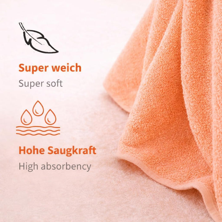 Betz 10-TLG. Handtuch-Set Palermo 100% Baumwolle 4 Duschtücher 6 Handtücher Farbe apricot orange