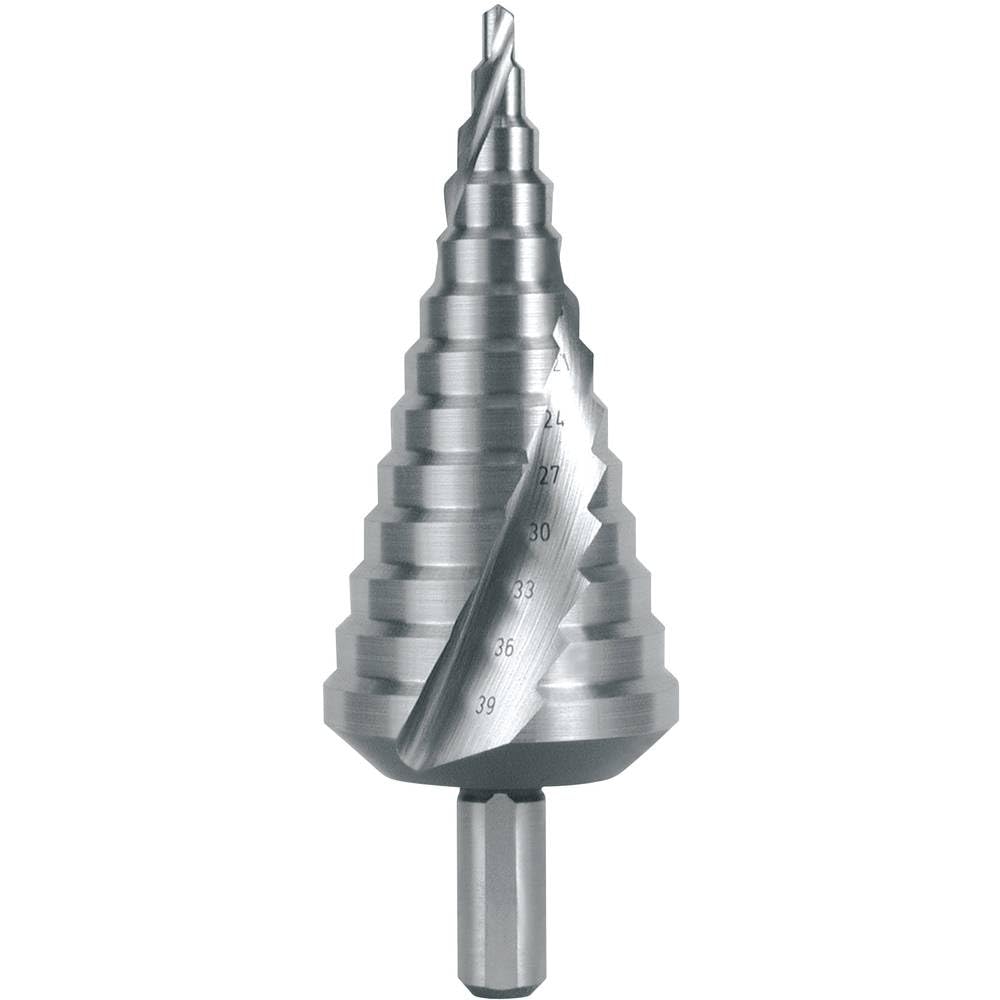 Ruko 101056 Stufenbohrer HSS geschliffen spiralgenutet mit Kreuzanschliff Bohrbereich 4,0-39,0 mm Lä