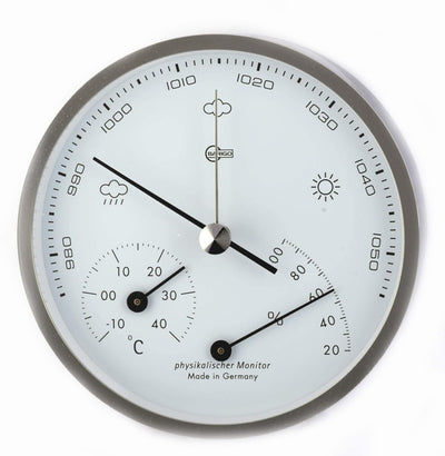 Barigo 1013MW Pentable Wetterstation Messing vernickelt B x H: 104 mm x 35 mm