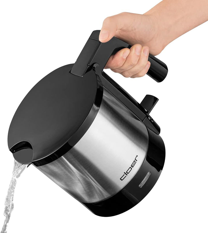 Cloer 4720 Wasserkocher, 2000 W, innen liegende Füllmengenmarkierung, Trockengeh- und Überhitzungssc