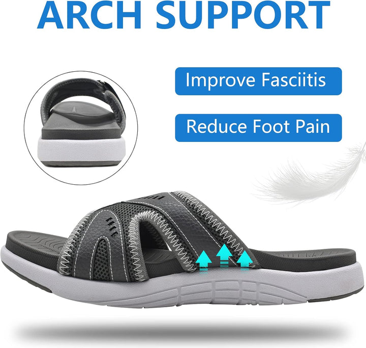 COFACE Herren Sport Recovery Sandalen Plantar Fasciitis weiche Polsterung leichtes Gewicht Bogen Unt