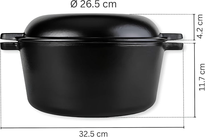 Marcel Paa Gusseisentopf 26,5 cm – Emaillierter Brotbacktopf 4,8 L für Brote bis 1 kg – mit Deckel &amp;
