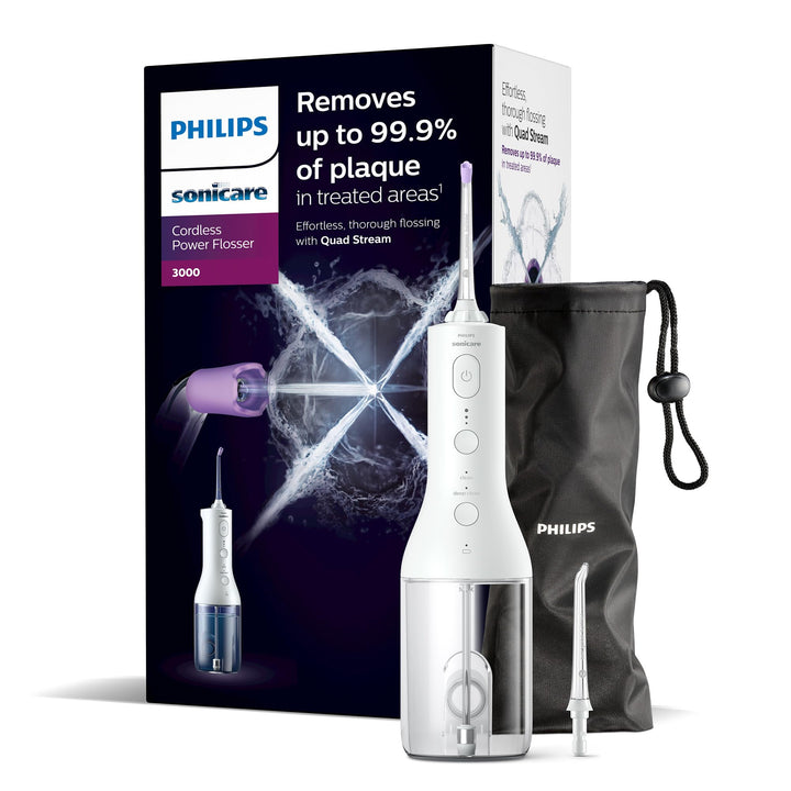 Philips Sonicare kabelloser Power Flosser 3000 Munddusche; Wasser-Flosser für Zähne, Zahnfleisch und