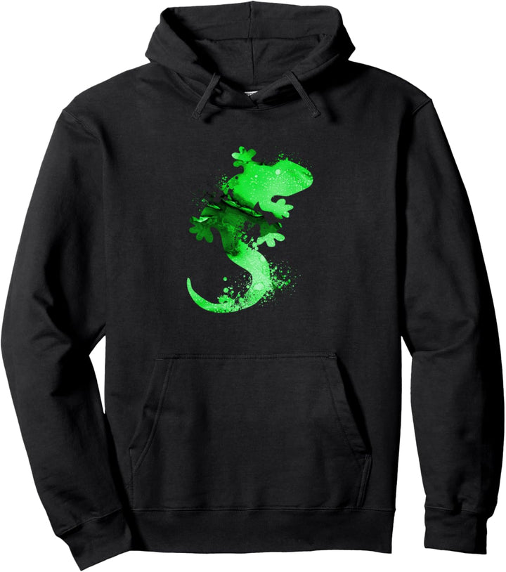 Vintage Gecko Silhouette | Leopard Gecko | Reptil Eidechse Pullover Hoodie