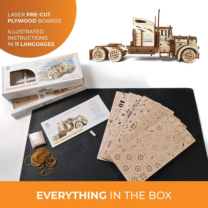 UGEARS LKW-Bausatz – Schweres Jungen-LKW-Modell als Geschenk zum Vatertag – Miniatur-Sperrholz-DIY-M