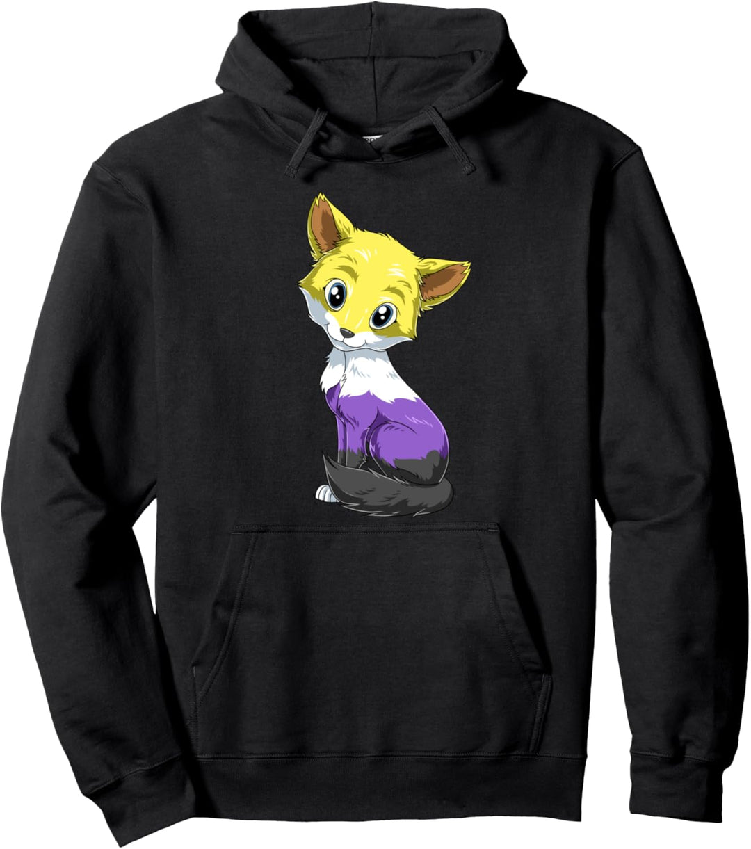 Süsser Kawaii Fuchs - Nichtbinär Enby und LGBTQ Geschenk Pullover Hoodie