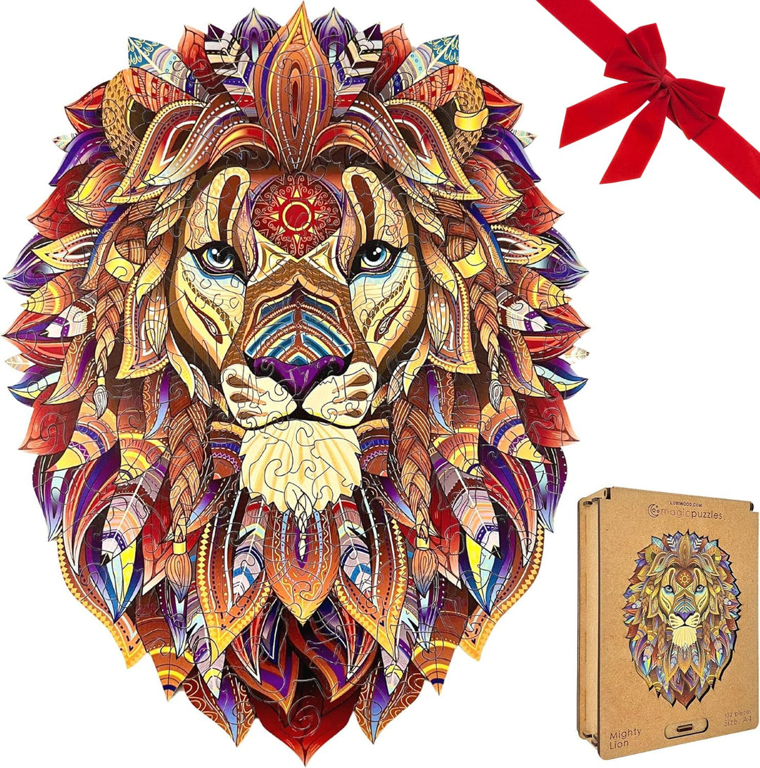 Lubiwood Verspielters Tierform-Holzpuzzle (29x21 cm) - Fördert Beobachtungsfähigkeiten und Zufrieden