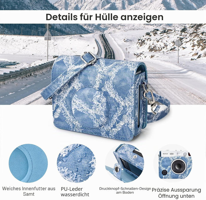 MUZIRI KINOKOO Fuji Mini EVO Tasche – PU-Leder Tasche mit kompatibel mit Fuji Instax Mini EVO Sofort