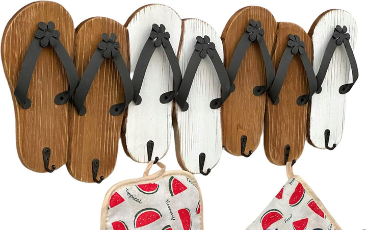 DanDiBo Hakenleiste Sandalen MR91 Garderobenleiste Holz Metall Weiss Handtuchhalter 60 cm Garderoben