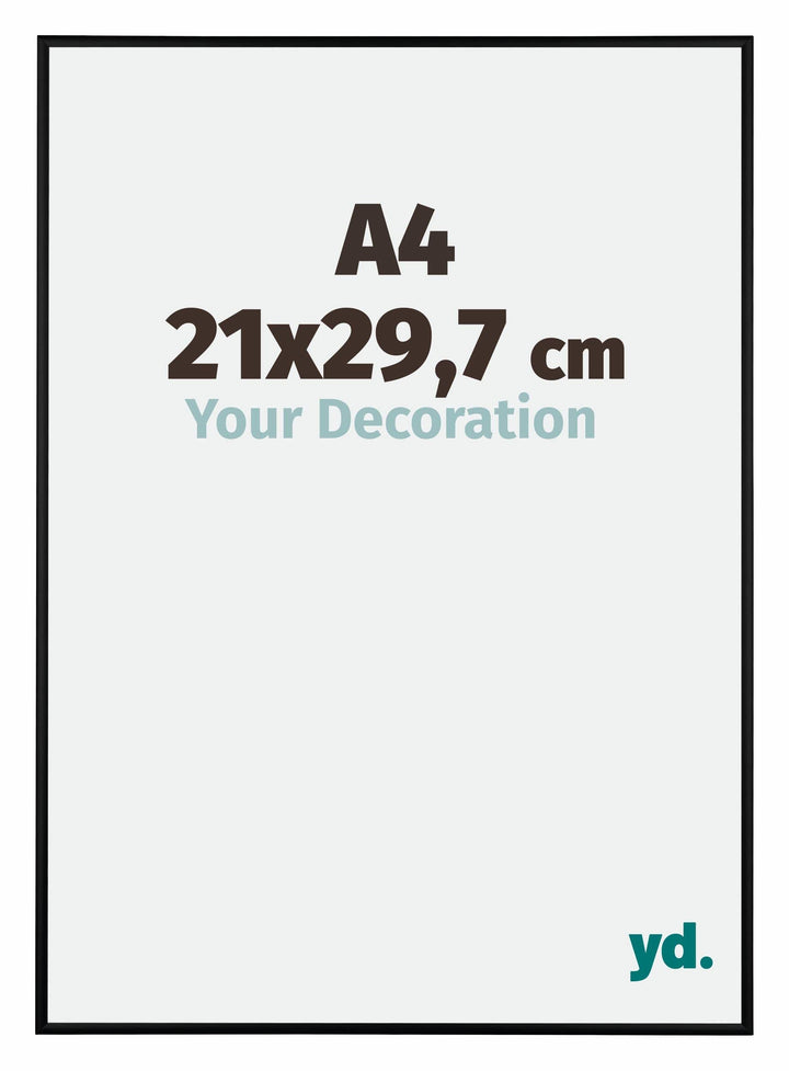 yd. Your Decoration - Bilderrahmen DIN A4 21x29.7 cm - Schwarz Matt - Bilderrahmen aus Aluminium mit