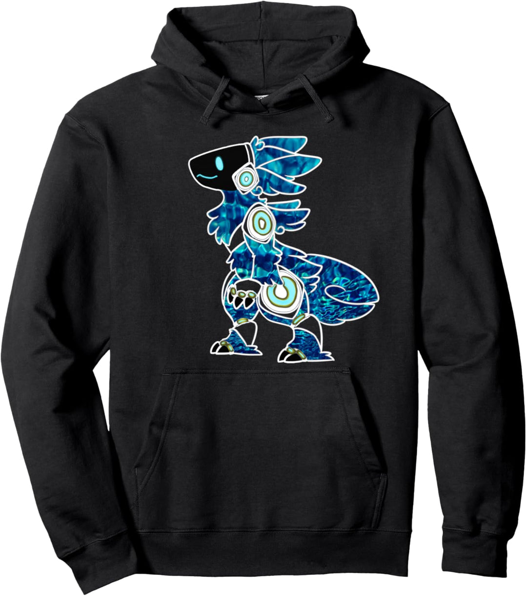Protogen Furry Fursona Pelzanzug, Meeresblau Pullover Hoodie