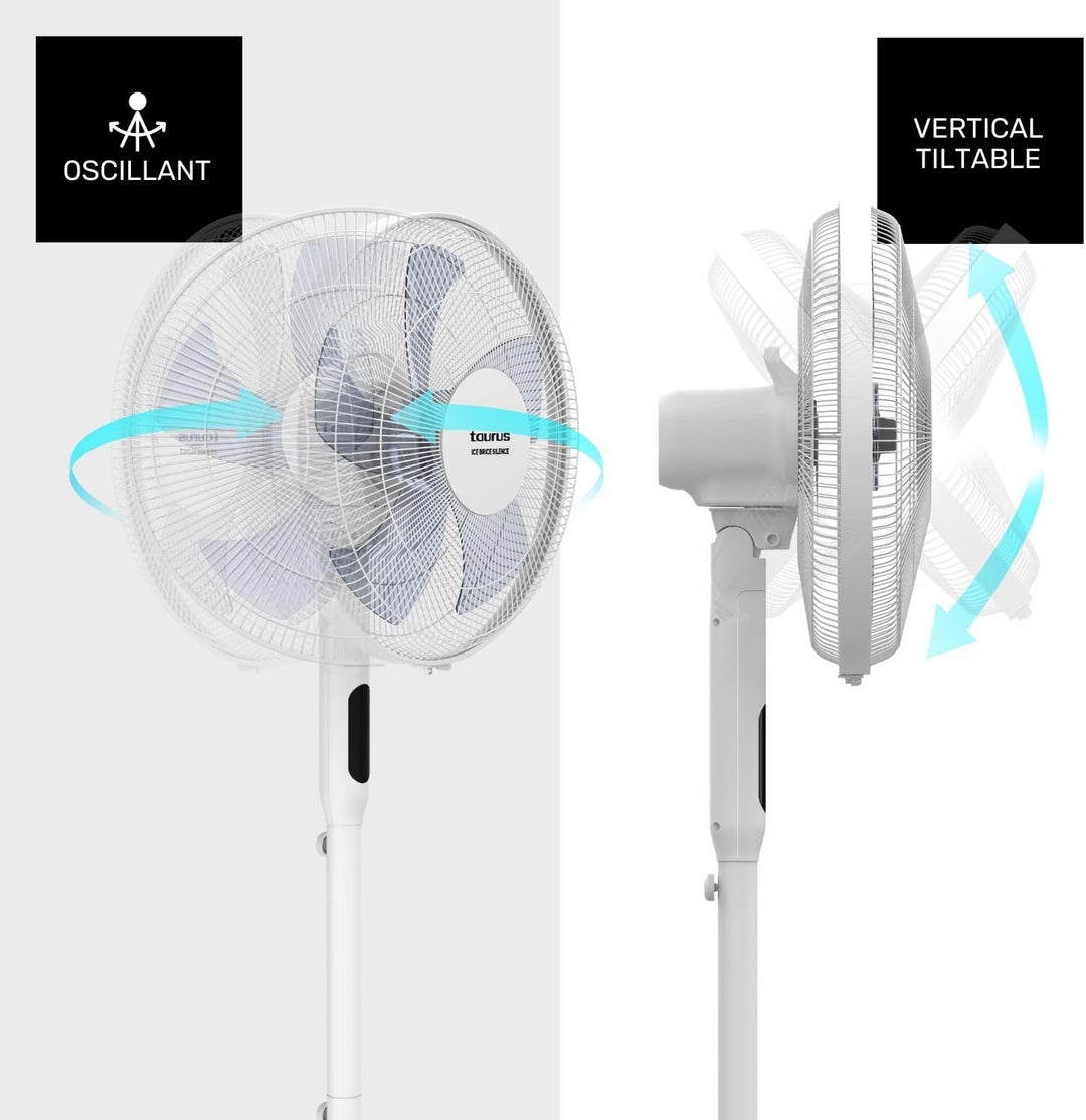 Taurus - 3-in-1 Ventilator Ice Brise Silence 24W | Flüsterleiser DC-Motor | 3 Modi | 5 Flügel | Time