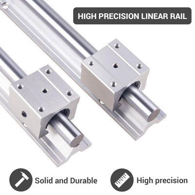 BEVDICNC Linearschiene SBR20 1500mm 4 Stück Silber Linearführung mit 8 Stück SBR20UU Lagerblöcken Ro