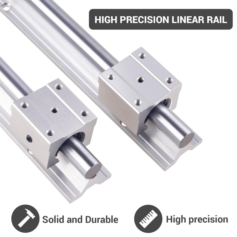 BEVDICNC Linearschiene SBR20 1500mm 4 Stück Silber Linearführung mit 8 Stück SBR20UU Lagerblöcken Ro