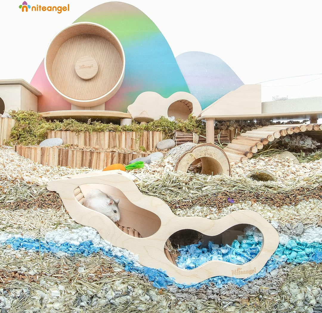 Niteangel Hamsterhaus mit Kletterleiter für Hamster, Rennmäuse, Mäuse oder ähnlich grosse Haustiere