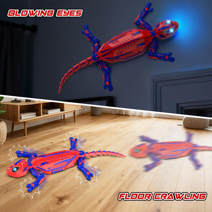 Mieryd Gecko Wandflitzer, Eidechse Wand Klettern mit LED Augen, Interaktives Roboter Kinder Spielzeu