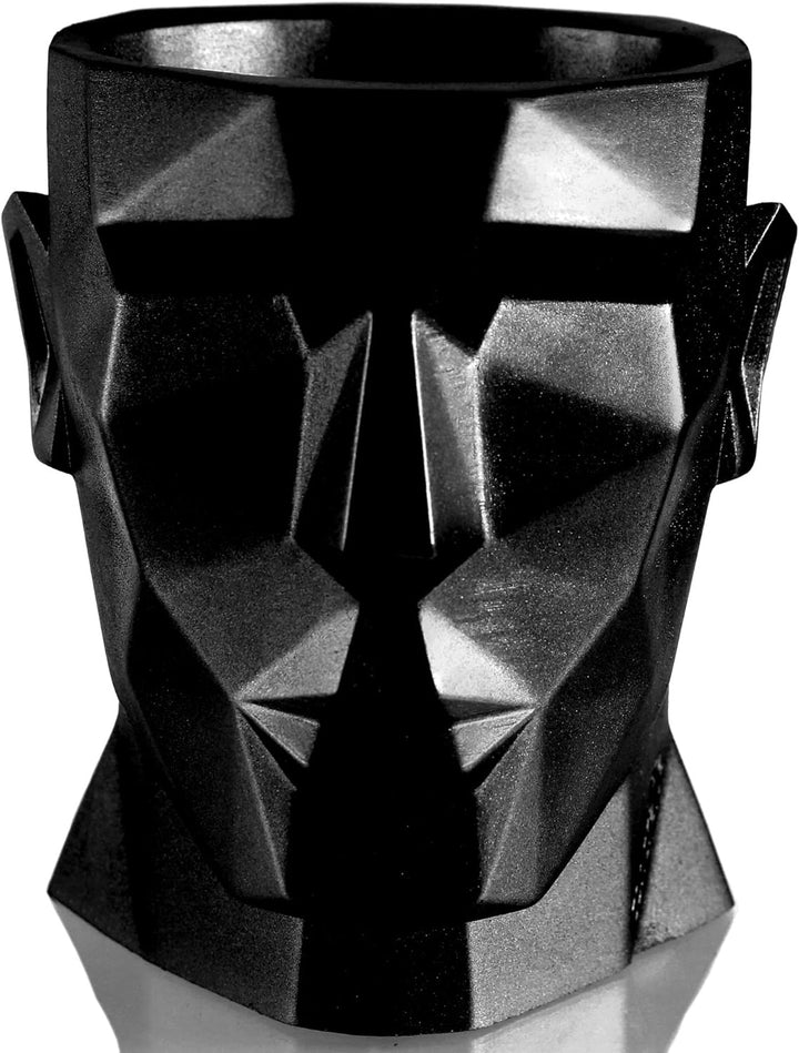 CONCRETTE Blumentopf aus Beton Apollo | Ø 12 cm | Black Metallic | Zement-Pflanzkübel | Handgefertig