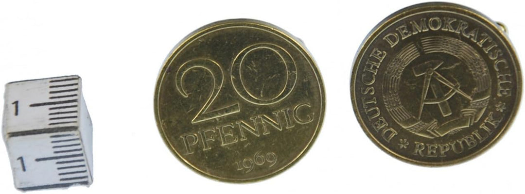 Miniblings 20 Pfennig DDR Manschettenknöpfe Miniblings Münzen Manschetten 20 Pfennig gold - Herrensc