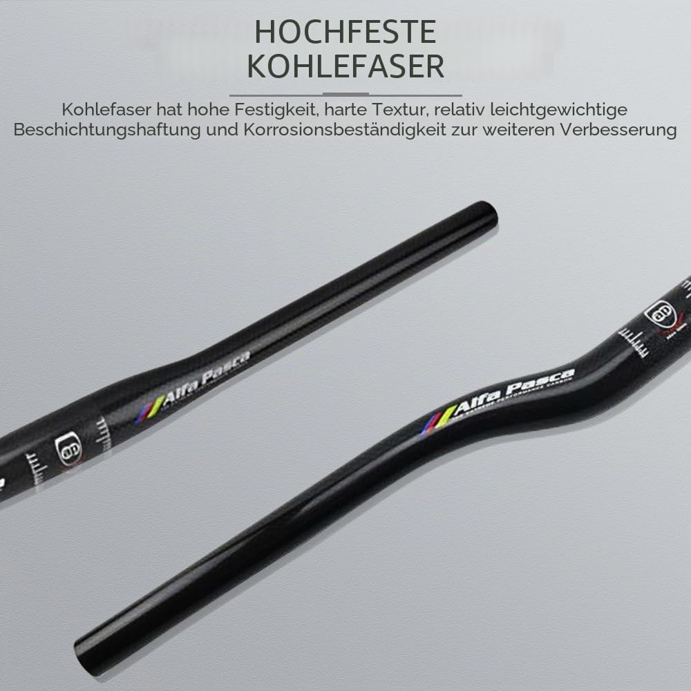 Alfa Pasca Carbon Mountain Fahrrad Lenker Ebene Steigleitung MTB Fahrrad Lenker Rot/Schwarz 3K Matt/