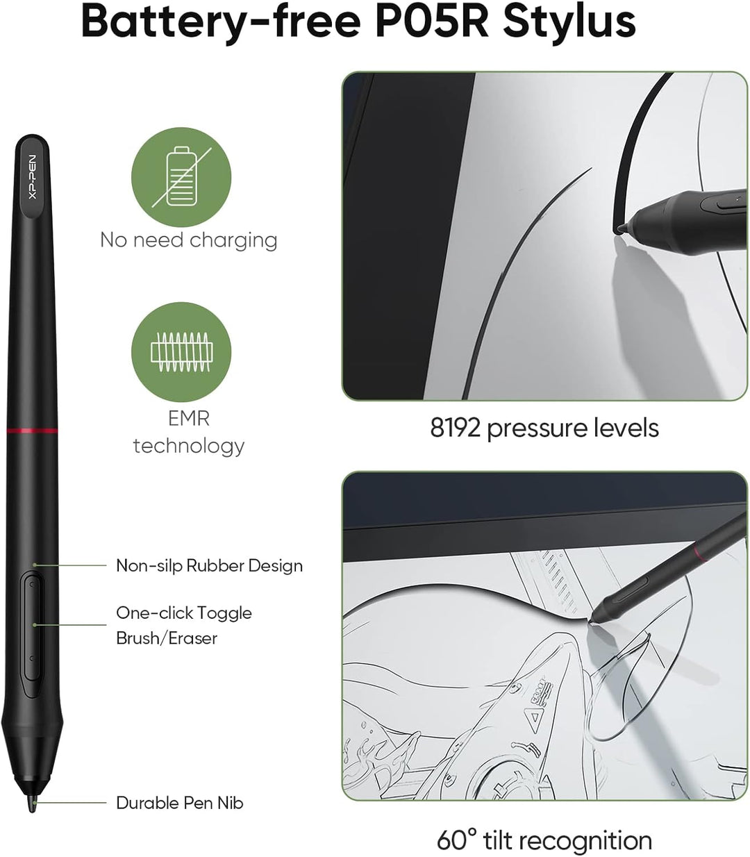 XP-Pen Artist 24 (FHD) Zeichen-Tablet mit Bildschirm, 60,5 cm (23 Zoll), vollständig laminiertes Gra