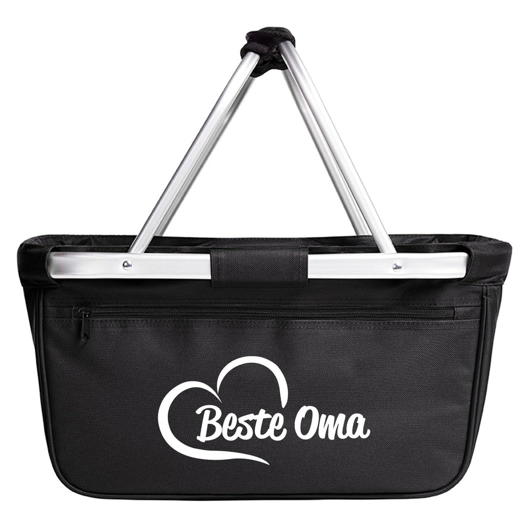 Einkaufskorb faltbar Beste Oma Herz Geschenk 20 Liter Tragekorb Black Beste Oma Geschenkidee