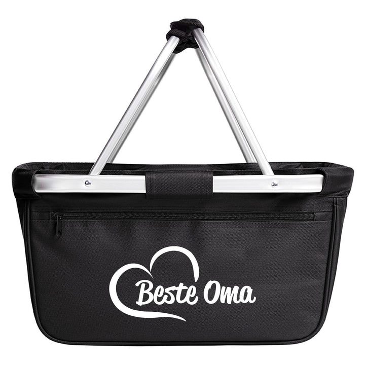 Einkaufskorb faltbar Beste Oma Herz Geschenk 20 Liter Tragekorb Black Beste Oma Geschenkidee