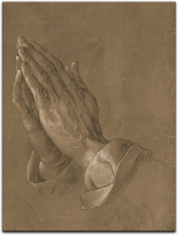 Bilderdepot24 Bild auf Leinwand | Albrecht Dürer betende Hände in 50x60 cm als Wandbild | Wand-deko