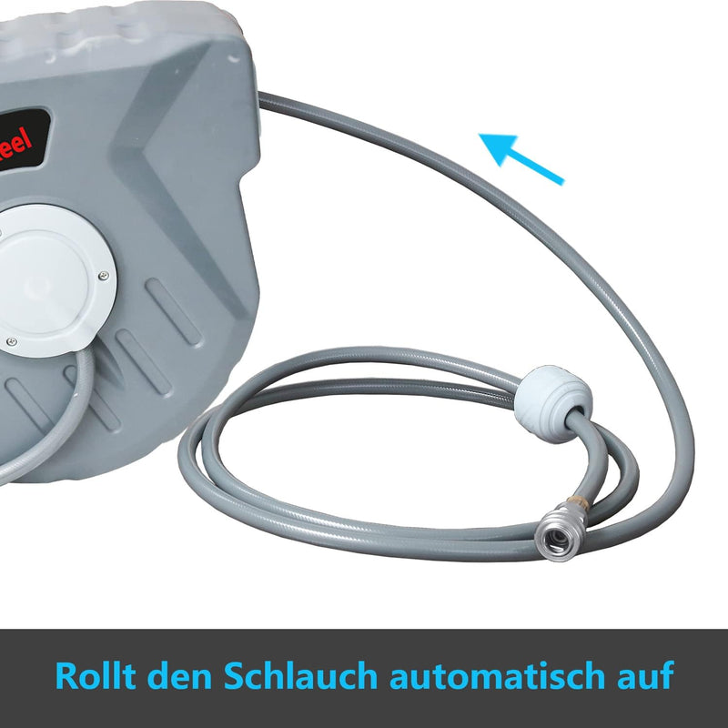 Yakimz 20m Druckluftschlauch Aufroller Automatisch mit 1/4" Anschluss, Schlauchaufroller Automatisch