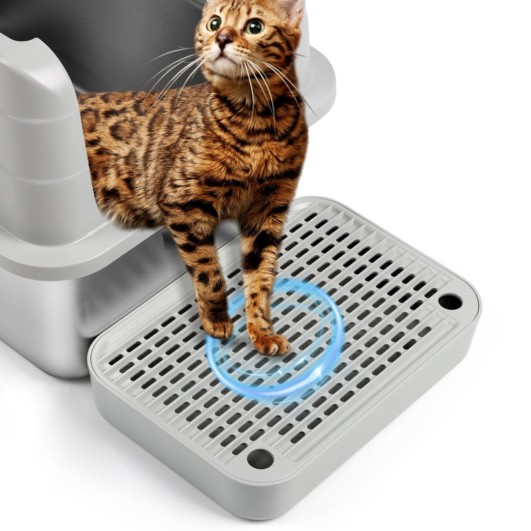 Katzentreppe, Katzentoilette Rampenmatte mit Filterfunktion, Katzen Stufen für automatische selbstre